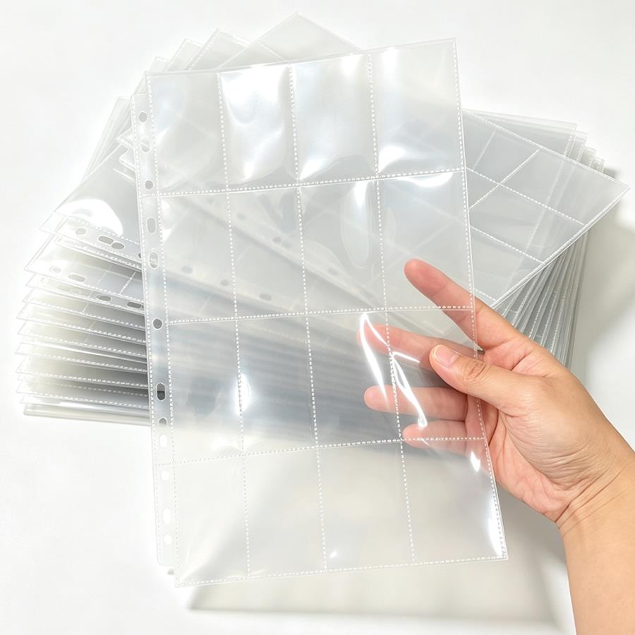 Card Penny Sleeve - 20/50 Stück Sammelkarten-Ordner Nachfüllseiten, 16 Taschen