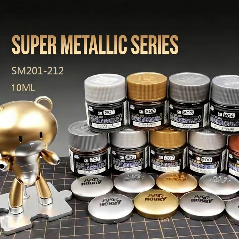 Tamiya Model Paint Set - 10ML Super-Elektroplattier-Effekt Metallic-Ölfarbe Neue Serie SM201-SM212