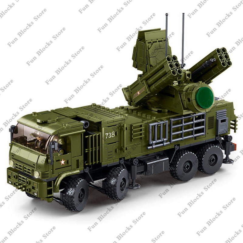 Lego Set Creator - SLUBAN Militär Flugabwehr Raketen Fahrzeug Pantsir