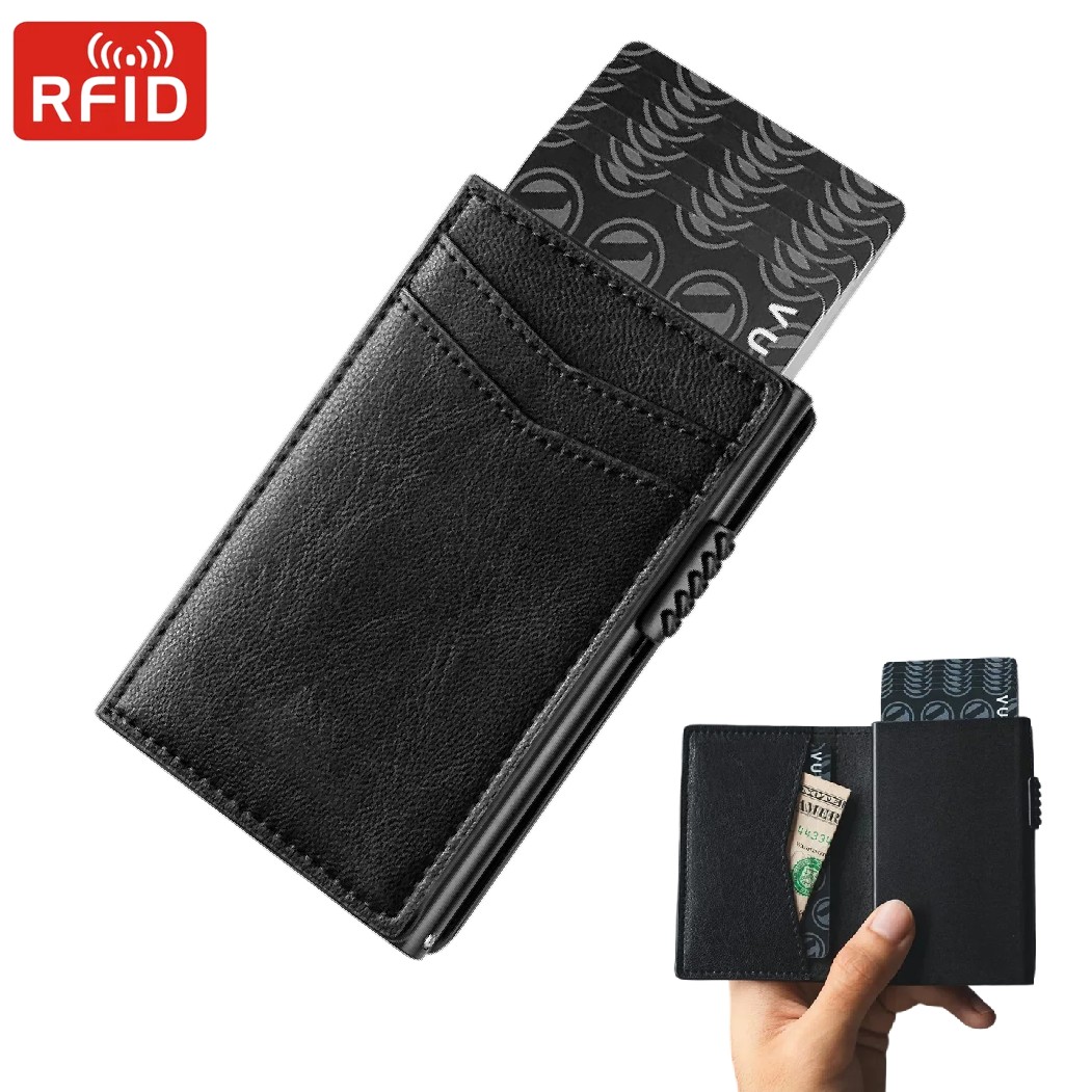 Card Top Loader - Minimalistische Herren-Geldbörse, luxuriöses Kreditkartenetui mit Münzgeldbörse,
