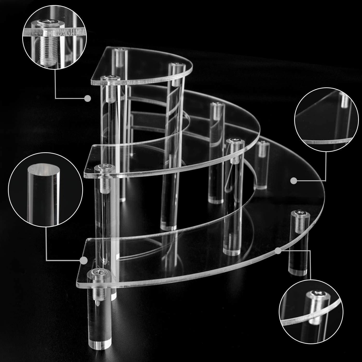 3-Tier Acryl Runde Cupcake Des – Pop Display Shelf Bewertung und Preis
